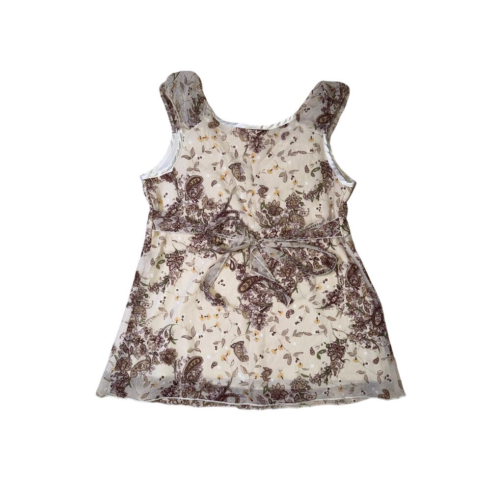Vintage B-Sport Paisley Babydoll Top Small Y2K Boho Fairy Sleeveless Blouse